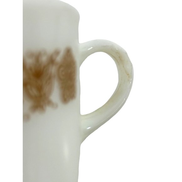 Set of 2- Pyrex Vintage Teacups Coffee Cups Milk Glass Gold Butterfly Corning NY - Picture 13 of 13